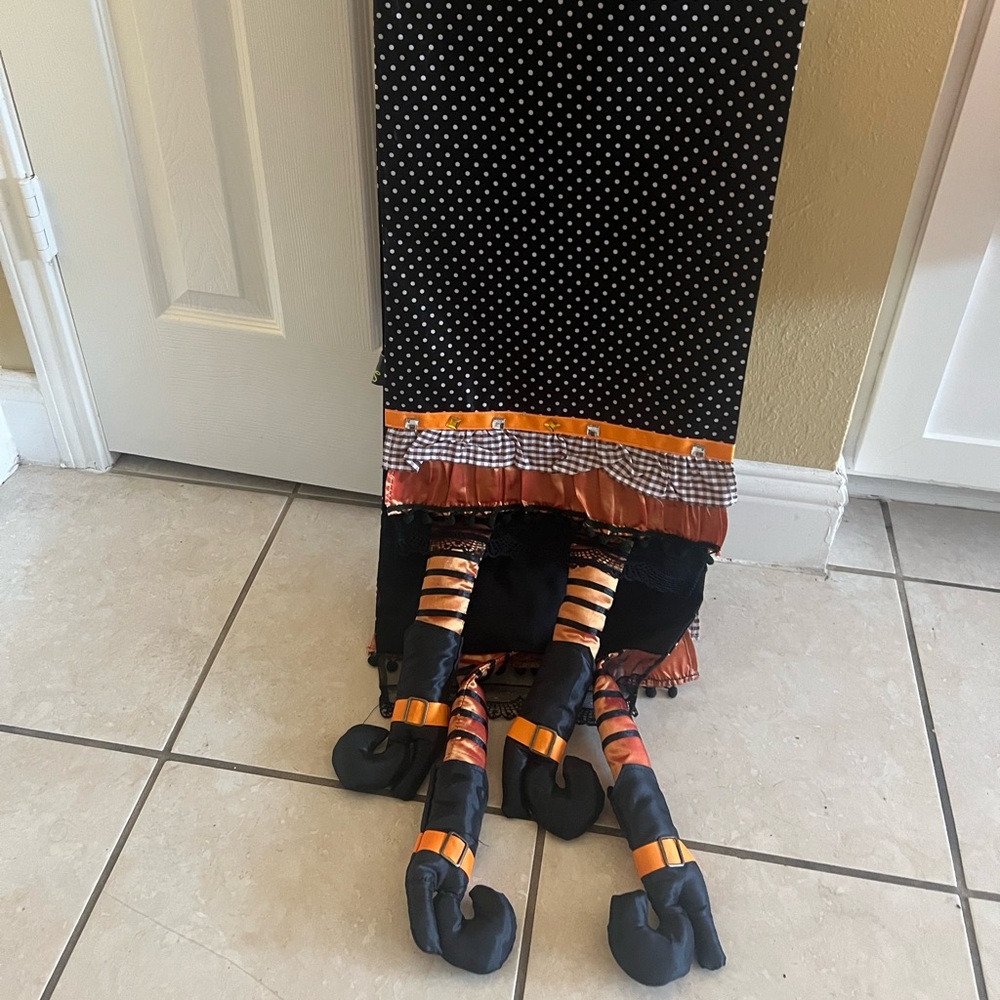 Black and Orange Polka Dot Halloween Decor table runner